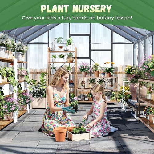 jocoevol 10x18ft galvanized steel greenhouse,walk-in greenhouse for outdoor, package contents