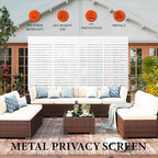 metal privacy screen outdoor, heavy-duty galvanized steel free, close-up detail