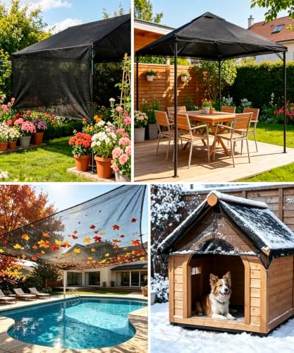 e.share 40%-50% black garden shade cloth,20x48ft mesh tarp, close-up detail