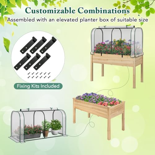 raised garden bed with greenhouse, waterproof sun-protective green, package contents