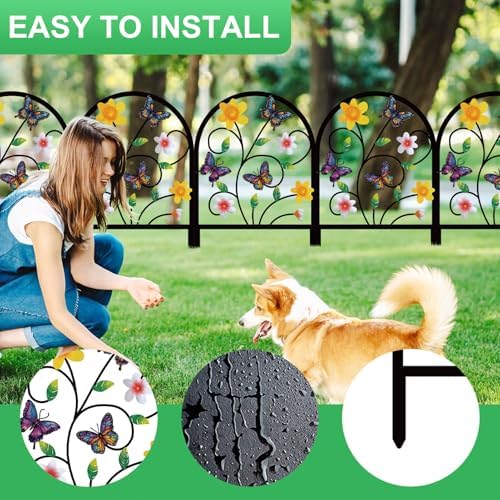 butterfly decorative garden fence metal butterfly flower design on a desk or shelf