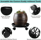 7 packs plant caddy with wheels 11.8" plastic shown in use