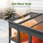 mcombo wooden walk-in greenhouse open roof & lockable, side view