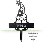 realsteel custom gnome plant markers – large metal, front angle view