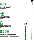 Hooyman Extendable Tree Saw with Compact Design, Detachable Handsaw and Telescoping Pole, No-Slip H-Grip, Impulse Hardened Teeth, and Wrist Lanyard for Tree Trimming, Hunting, Camping, and Outdoors