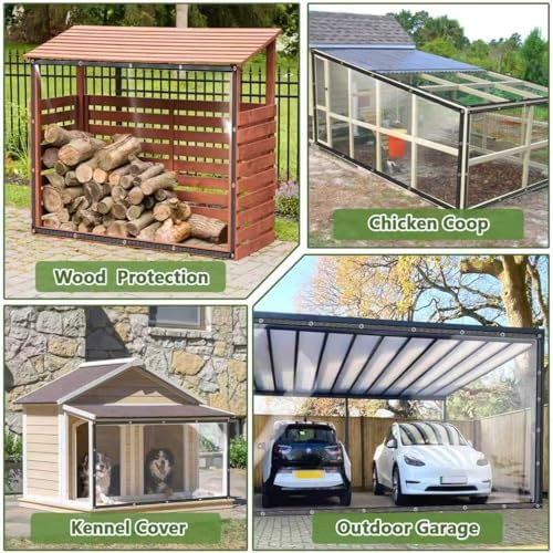 see-through clear tarp 6x8ft waterproof chicken coop greenhouse on a desk or shelf