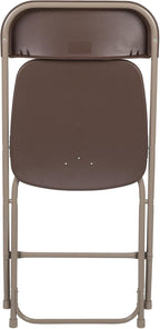 Flash Furniture Hercules Series Plastic Folding Chair - Brown - 6 Pack 650LB Weight Capacity Comfortable Event Chair-Lightweight Folding Chair