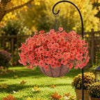 2 set artificial fake mums flowers plants with on a desk or shelf