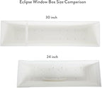 The HC Companies 30 Inch Eclipse Window Planter Box with Drainage Holes & Attached Saucer, Lightweight UV-Resistant Plastic Indoor & Outdoor Planters, 2-Pack Flower Box for Garden & Home Decor, White