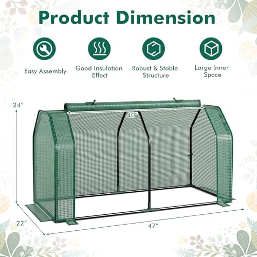 happygrill portable mini greenhouse with roll-up zipper door on a desk or shelf