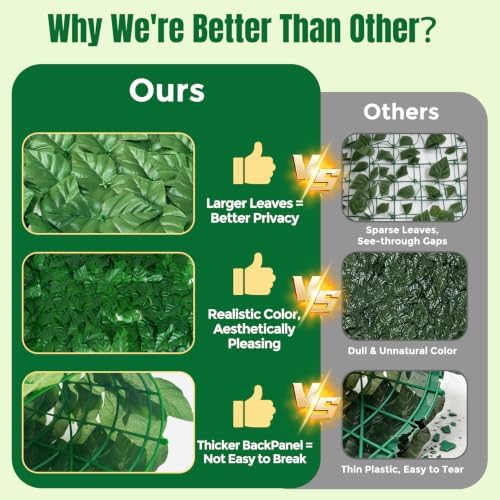 artificial ivy privacy fence screen,240x40 in privacy fence, side view