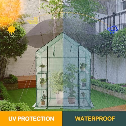 portable walk-in greenhouse for outdoors, 56x30x76 plant house shown in use