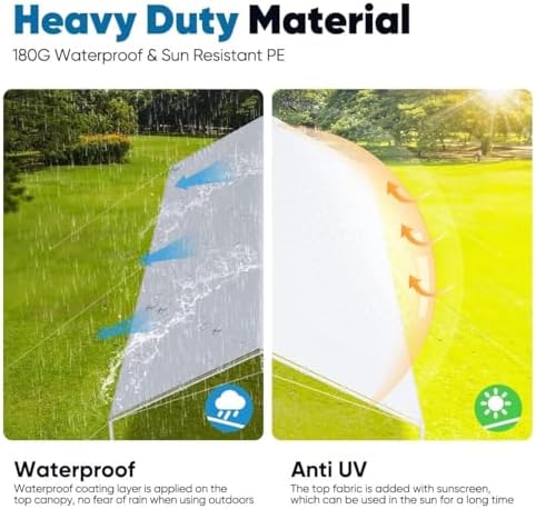 quictent 10x20 ft heavy duty car canopy galvanized, side view