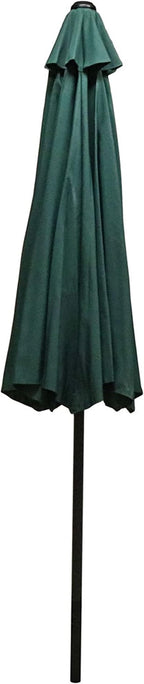 Sunnydaze Outdoor Patio Umbrella - Polyester Table Market Umbrella with Push-Button Tilt and Crank - 8 Sturdy Ribs - Green - 9ft