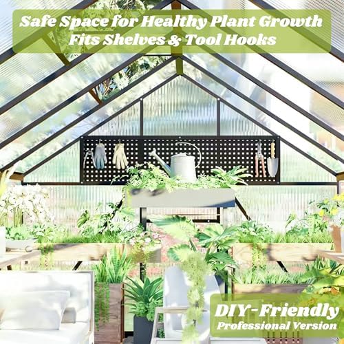 10 ft outdoor polycarbonate greenhouse, charcoal black, package contents