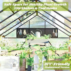 10 ft outdoor polycarbonate greenhouse, charcoal black, package contents