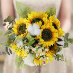 realistic silk sunflowers artificial flowers,12.6''fake sunflowers with adjustable, package contents