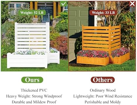no-dig air conditioner fence 36" w x 45" showing dimensions