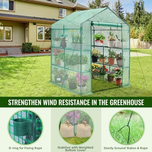 greengro greenhouse, 57 × 57 × 76" portable, side view