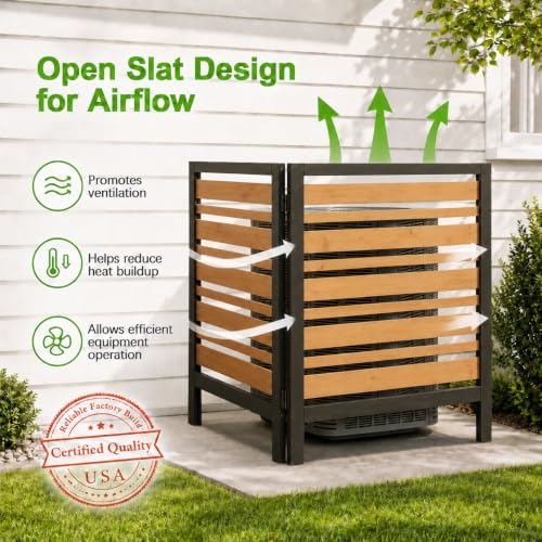 2 panel air conditioner fence, 38" w x, close-up detail