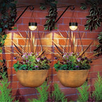sunnypark 2 pack solar hanging planters for plants, close-up detail