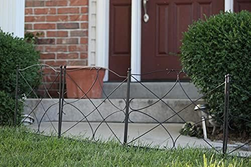ashmanonline galvanized garden fence 24in x 10ft, black, package contents