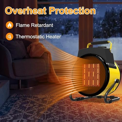outdoor heater for patio, 1500w electric garage outdoor showing dimensions