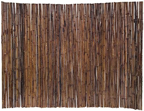 forever bamboo caramel brown bamboo fence roll outdoor showing dimensions