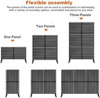 72" h×47" w metal privacy screen, outdoor indoor, package contents