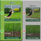 garden fence no dig, 31in(h) x24ft(l) black 15, close-up detail
