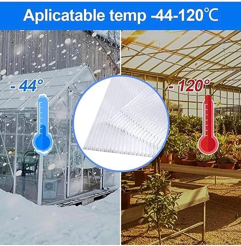 two pieces 8mm twin wall polycarbonate greenhouse panels, side view