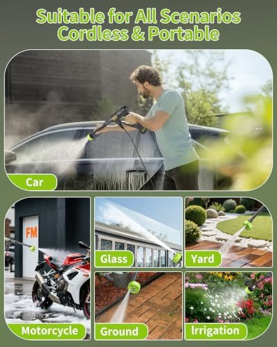 cordless pressure washer, handheld portable battery cordless power, front angle view