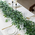 mizii 36pcs italian ruscus artificial greenery stems silk showing dimensions