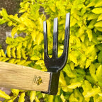 14 inch japanese hand tiller/rake for garden, 3-tines showing dimensions