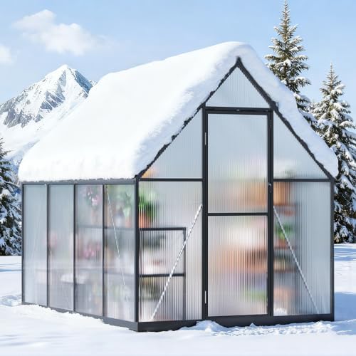 jocoevol 6x8ft galvanized steel greenhouse,walk-in green house for on a desk or shelf