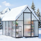 jocoevol 6x8ft galvanized steel greenhouse,walk-in green house for on a desk or shelf