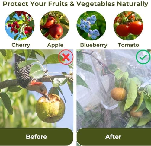 15ft x 15ft fruit tree netting cover with, front angle view