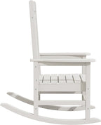 KINGYES Oversized Patio Rocking Chair Set of 2, High Density Polyethylene Outdoor Rocking Chairs with 330lbs Support for Adults, White