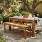 tangkula 52 inches acacia wood outdoor bench, wood showing dimensions