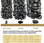 FANTIAN 10 lbs Pebbles for Landscaping, 1-2 Inch Black Rocks for Plants | Polished River Rocks Stone for Plant Indoor, Vase, Aquarium, Garden, Fountain, Outdoor, Planter Filler for Artificial Plants