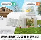 vevor walk-in tunnel greenhouse, 14.6x6.4x6.3 ft hoop house, side view