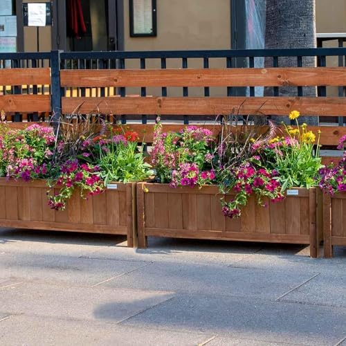 natrahedge hampton classic wooden planter box (44"" lx15, close-up detail