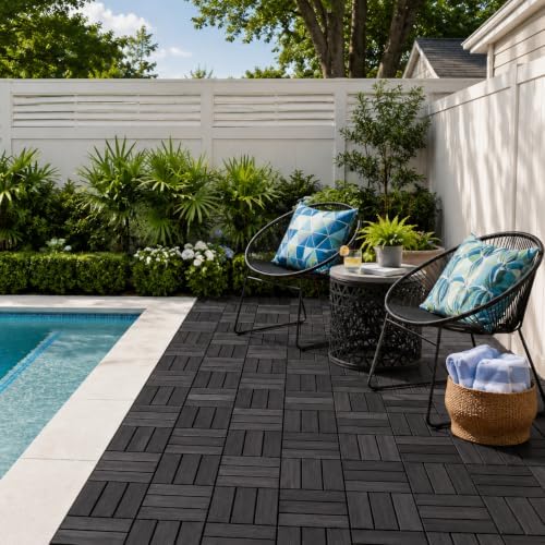 thyoi premium deck tiles, 10 pcs patio flooring shown in use