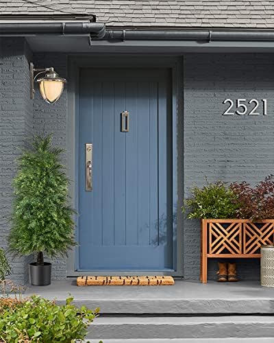 4ft artificial cedar topiary trees, outdoor artificial plants, front angle view