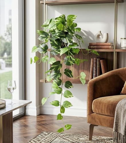 fake plants 2 pcs faux pothos plants potted, view 9