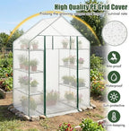 giantex walk-in greenhouse, 4 tier 8 shelves, portable, side view