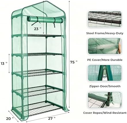 worth garden 5 tier mini sun shade greenhouse, package contents