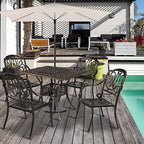 vingli 5 pieces outdoor patio dining set, cast on a desk or shelf