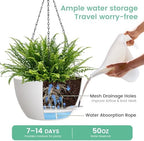 uouz 13 inch 2 pack large self watering, close-up detail