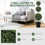 vivatrees 3ft uv-resistant artificial triple ball boxwood topiary shown in use
